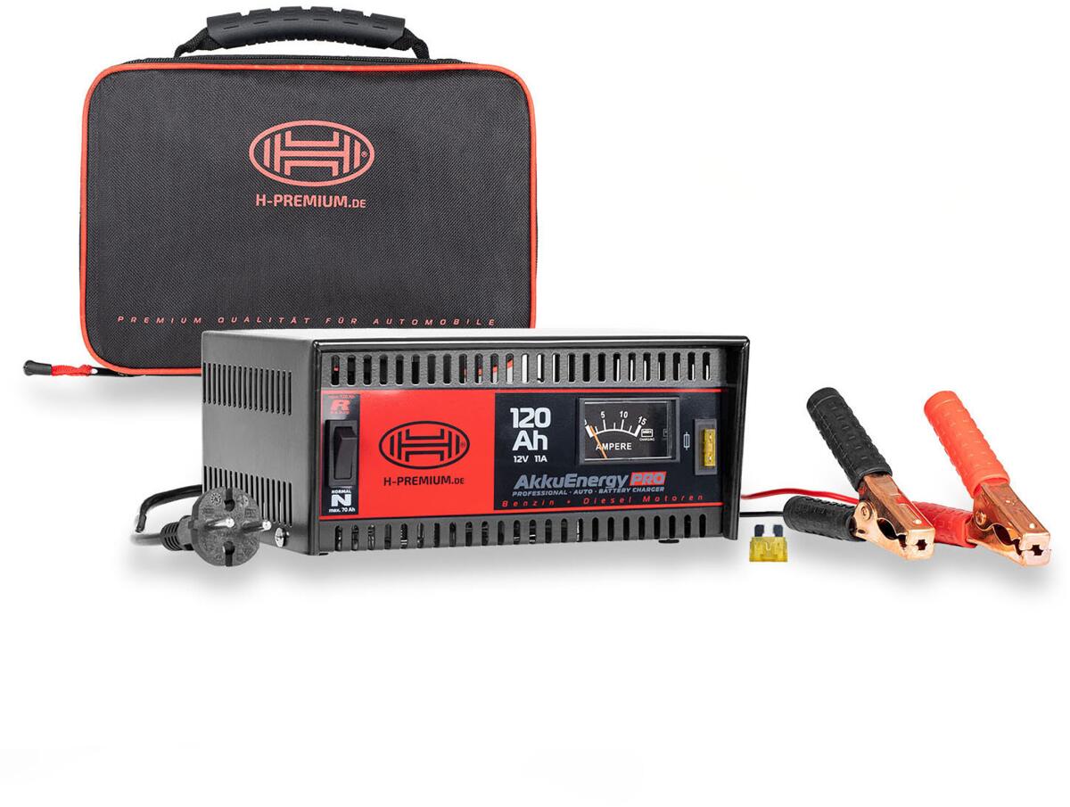 Batterilader AkkuEnergy PRO 11A 12V 18-120Ah - Heyner kontrollpanel