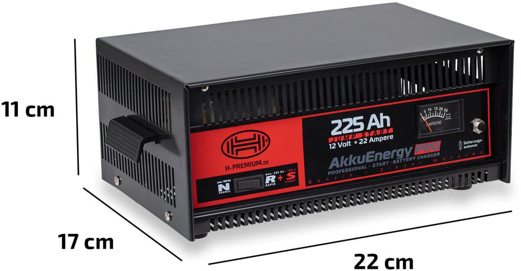 Batterilader AkkuEnergy PRO 22A 12V for 30–225 Ah AGM bakside