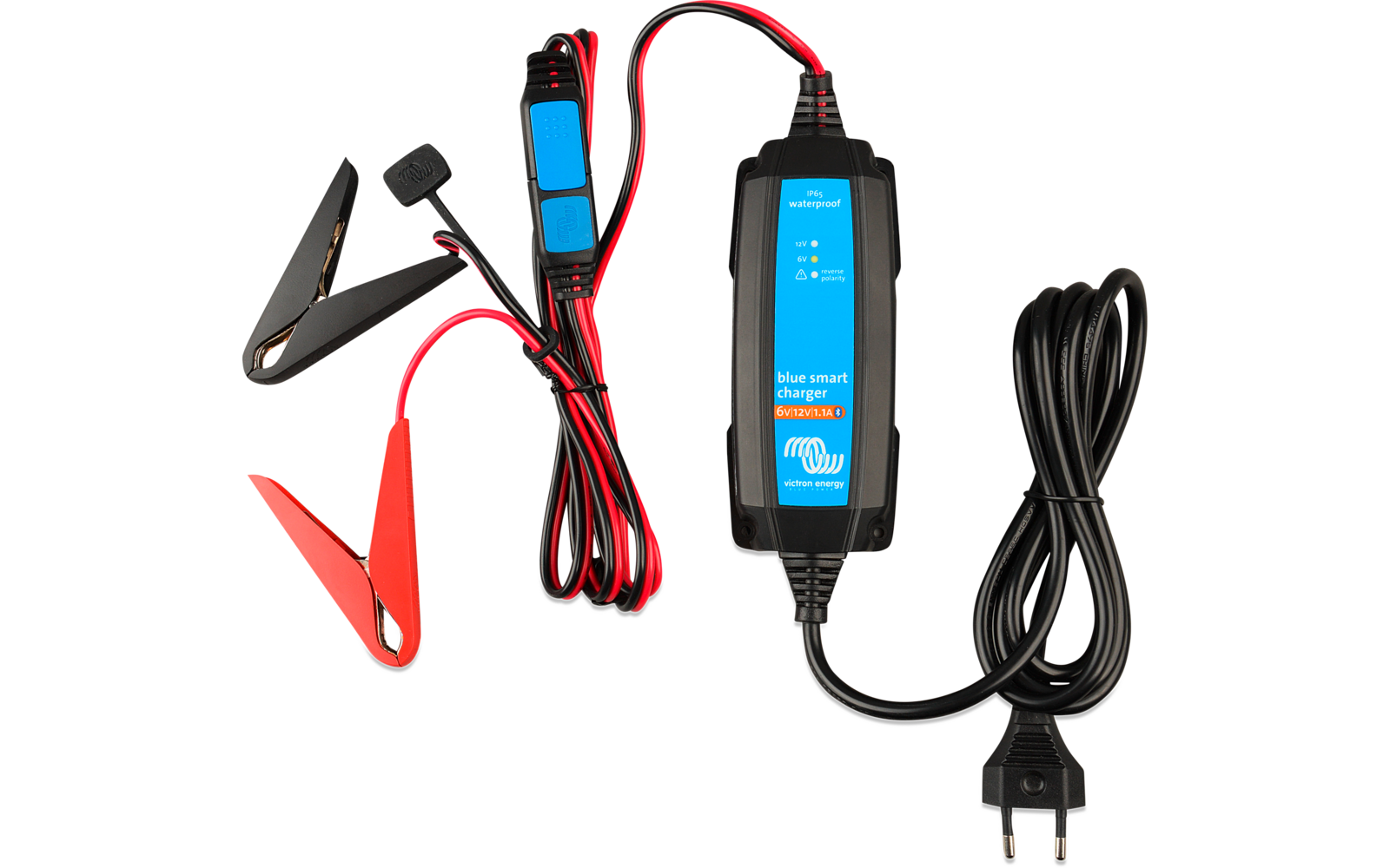 Batterilader Blue Smart IP65 6V/12V 1,1A med Bluetooth bakside