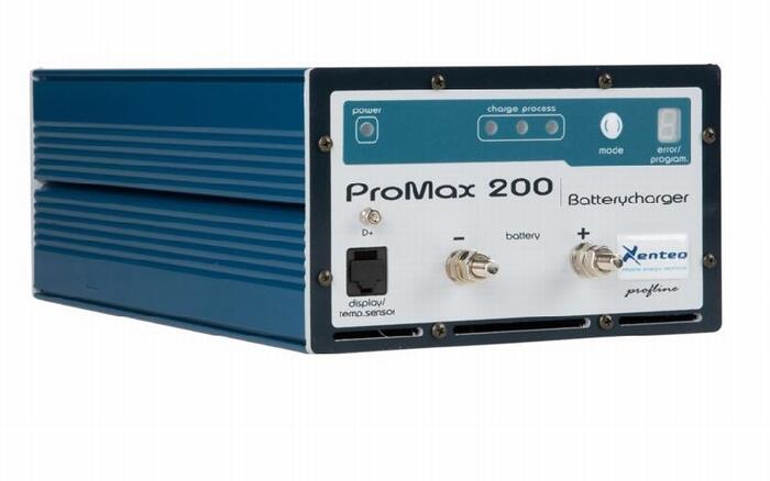 Nærbilde av LED-lys på Batterilader ProMax 200 12V 230V multifunksjonell