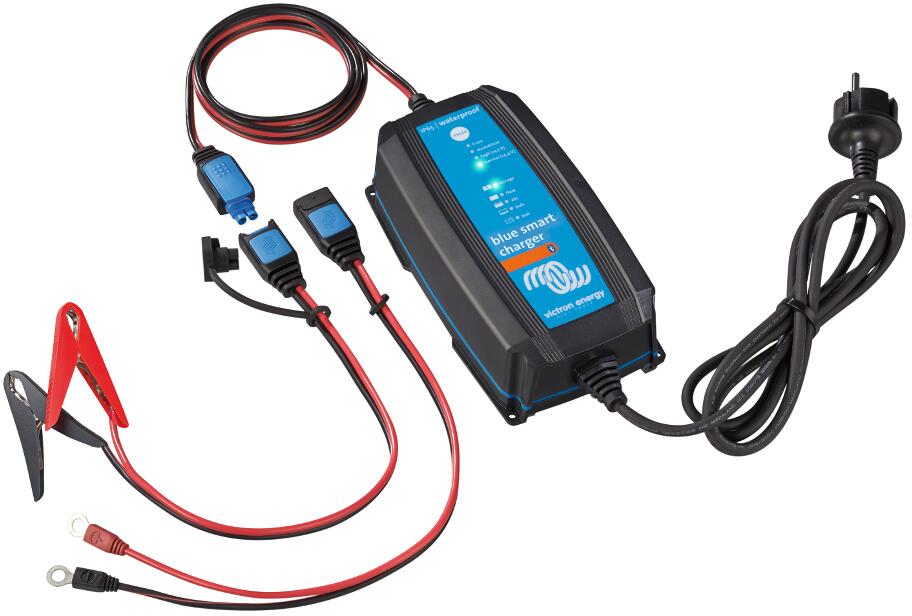 Batterilader Victron Blue Smart IP65 med Bluetooth 230V forfra