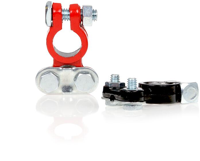Batteripolklemmer for 6V+12V batterier, kabel opptil 12 mm, par - Alca bakside
