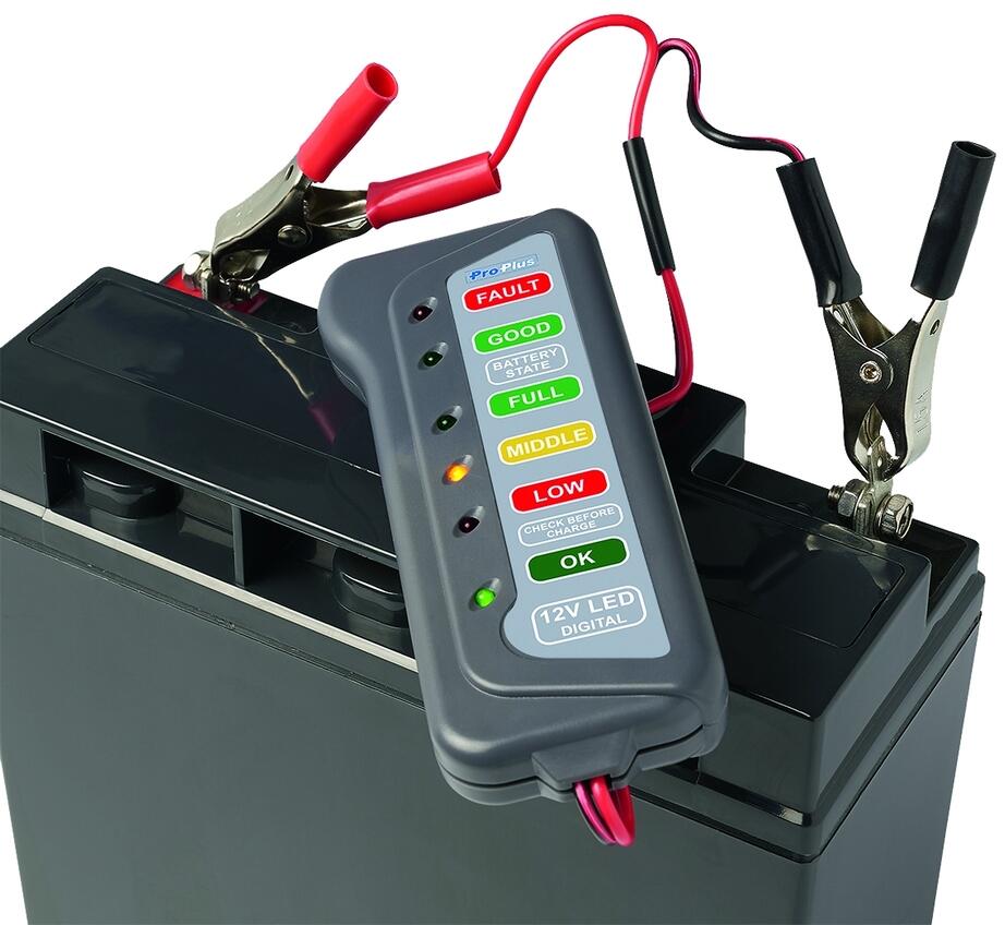 Detalj av Batteritester 12V med 6 LED-er, 60 g - Pro Plus