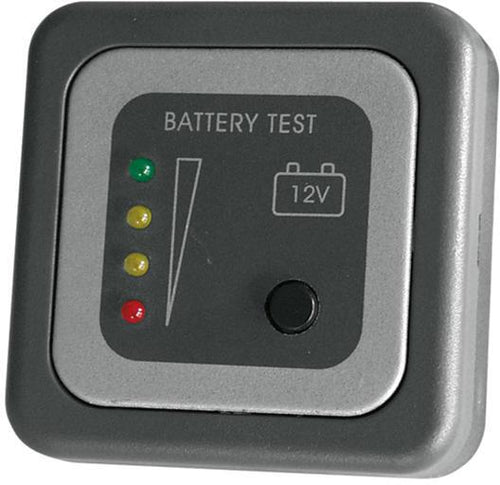 Batteritester LED påvegg skifergrå PRESTO-kompatibel - CBE Electronics foran