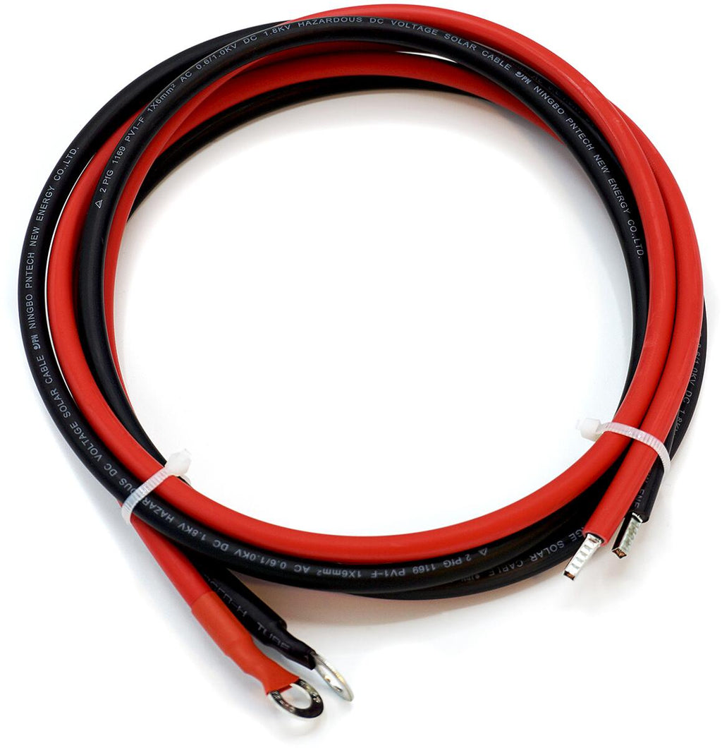 Batteritilkoblingskabel uten sikring 4mm² 1,5m for laderegulator forfra