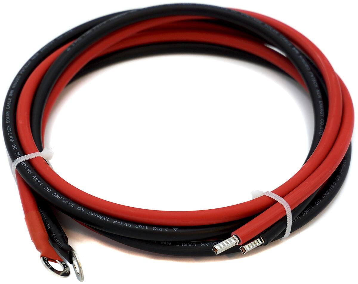 Batteritilkoblingskabel uten sikring 4mm² 1,5m for laderegulator bakside