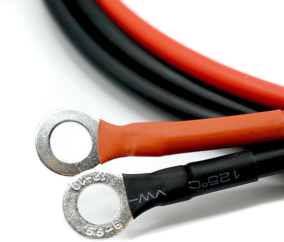 Detalj av Batteritilkoblingskabel uten sikring 4mm² 1,5m for laderegulator