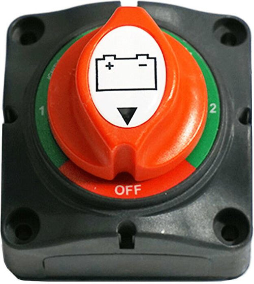 Batterivalgbryter 200A for 2 batterier med kabinett forfra
