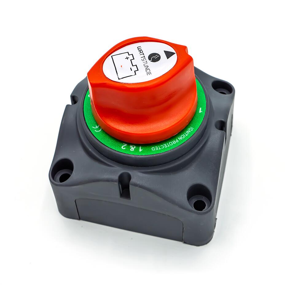 Batterivalgbryter 200A for 2 batterier med kabinett bakside