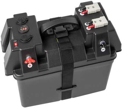 BAX110 batteriboks for 100Ah AGM/litium, 12V/USB forfra