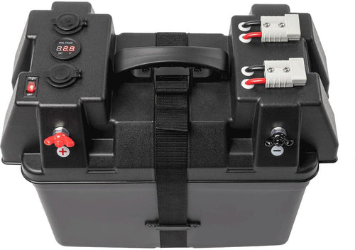 BAX110 batteriboks for 100Ah AGM/litium, 12V/USB bakside