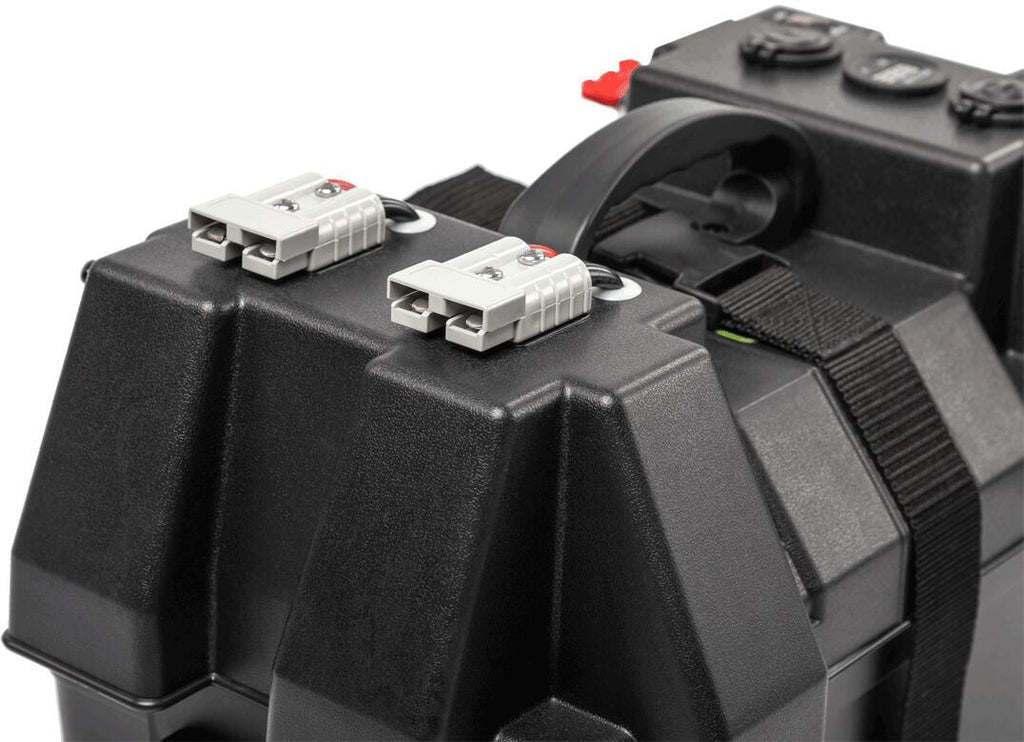 BAX110 batteriboks for 100Ah AGM/litium, 12V/USB montert i campingvogn