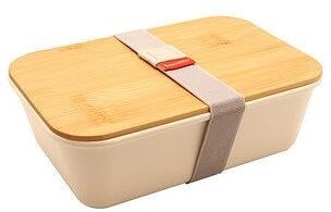 Bento Ikoma matboks hvit med bambuslokk sett forfra