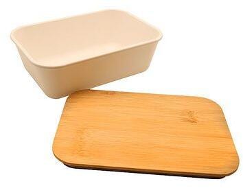 Bento Ikoma matboks hvit med bambuslokk bakside