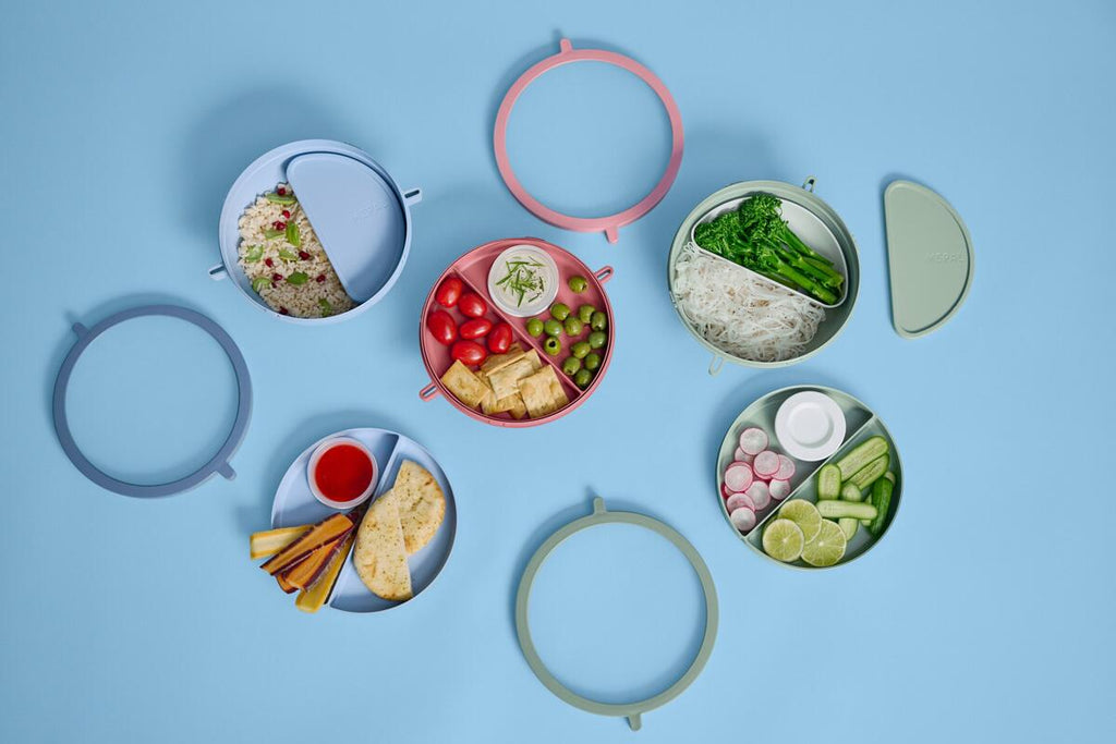 Bento lunchbowl Vita 1500 ml med to skåler montert og klar til bruk
