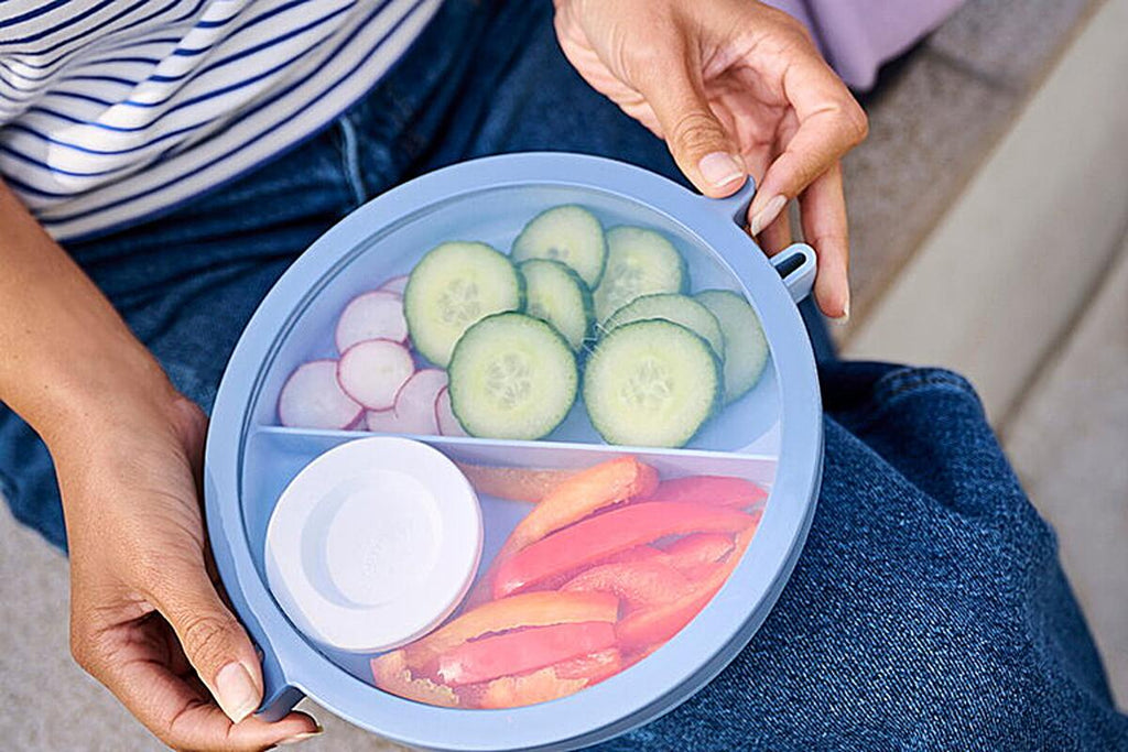 Sideprofil av Bento lunchbowl Vita 1500 ml med to skåler