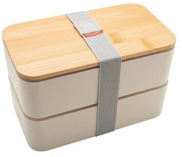 Bento Nagano matboks hvit med bambuslokk forside