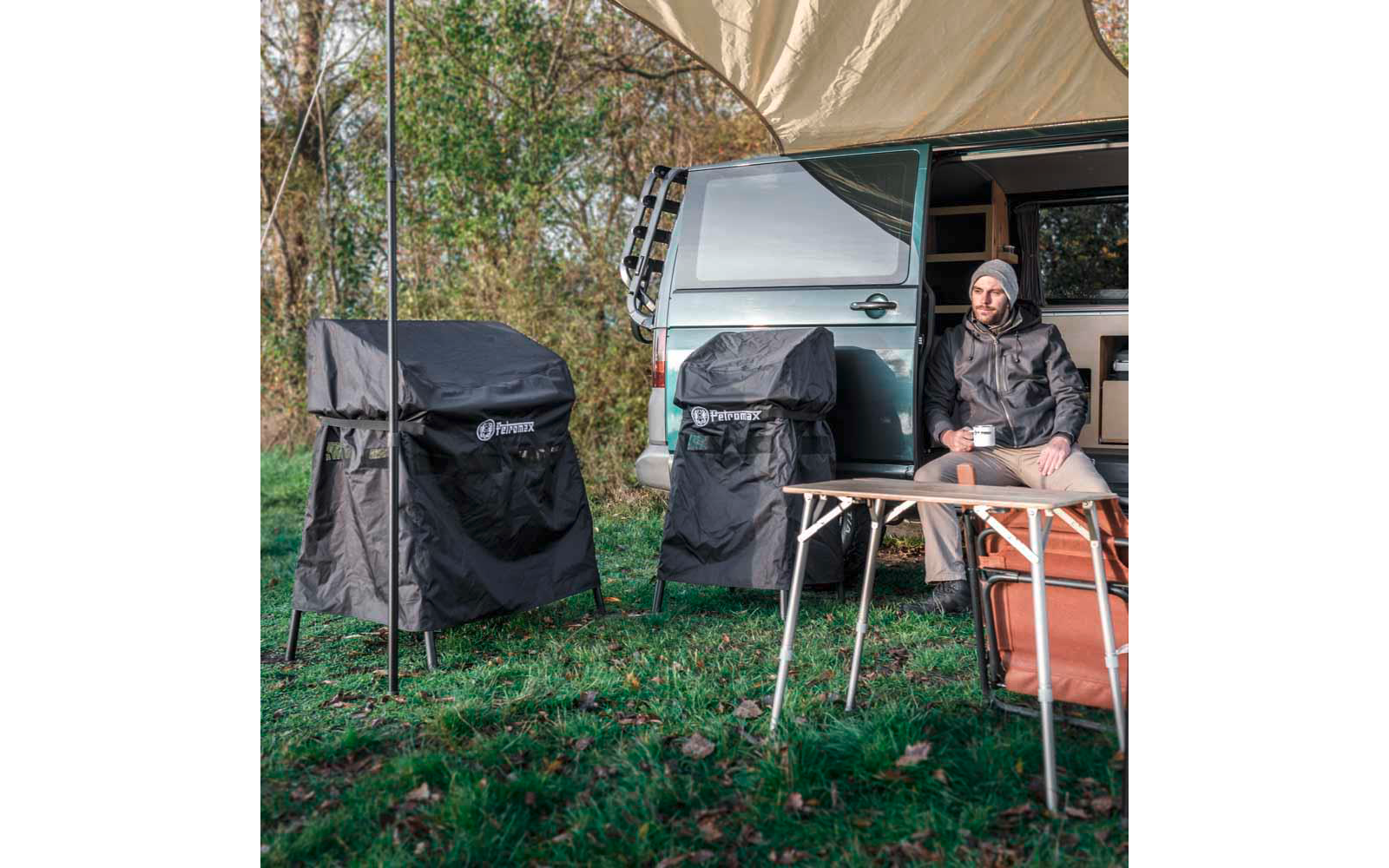 Beskyttelsestrekk for gassbord ge45 og fe45 ripstop nylon - Petromax med borrelåsfester