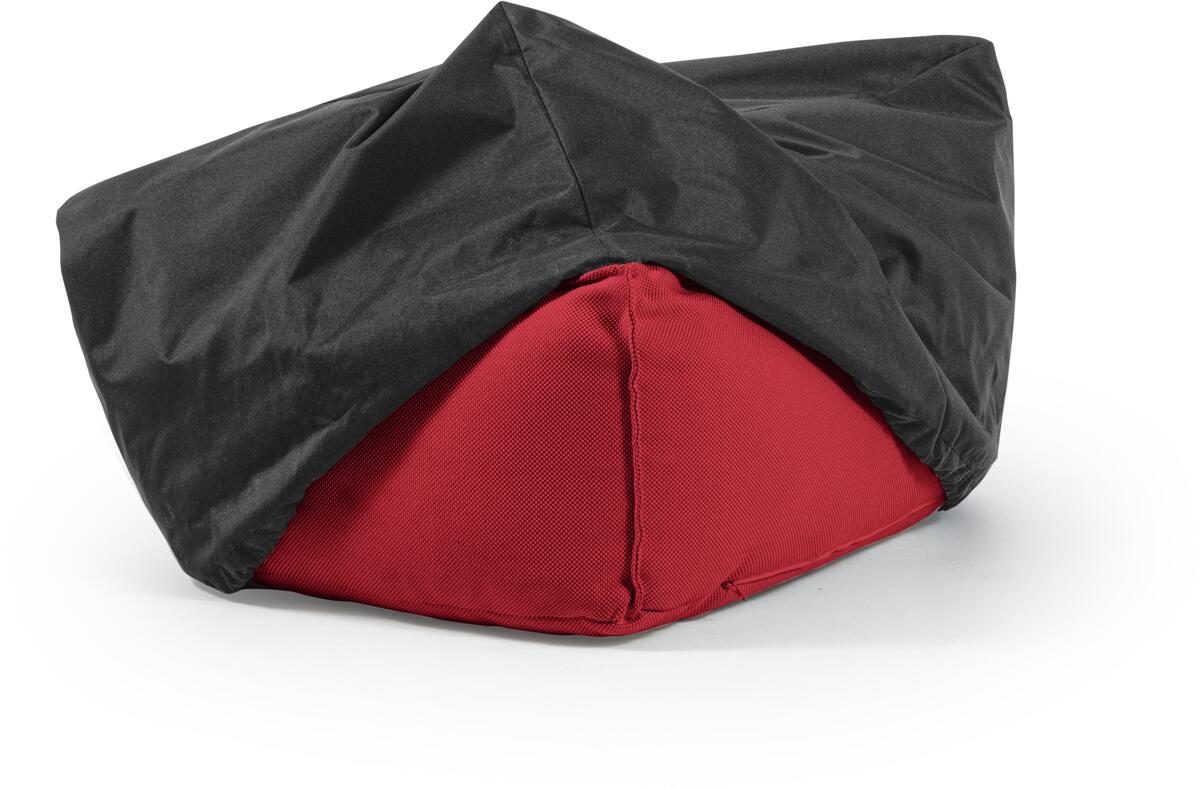 Beskyttelsestrekk for sittesekk Roll svart polyester forfra