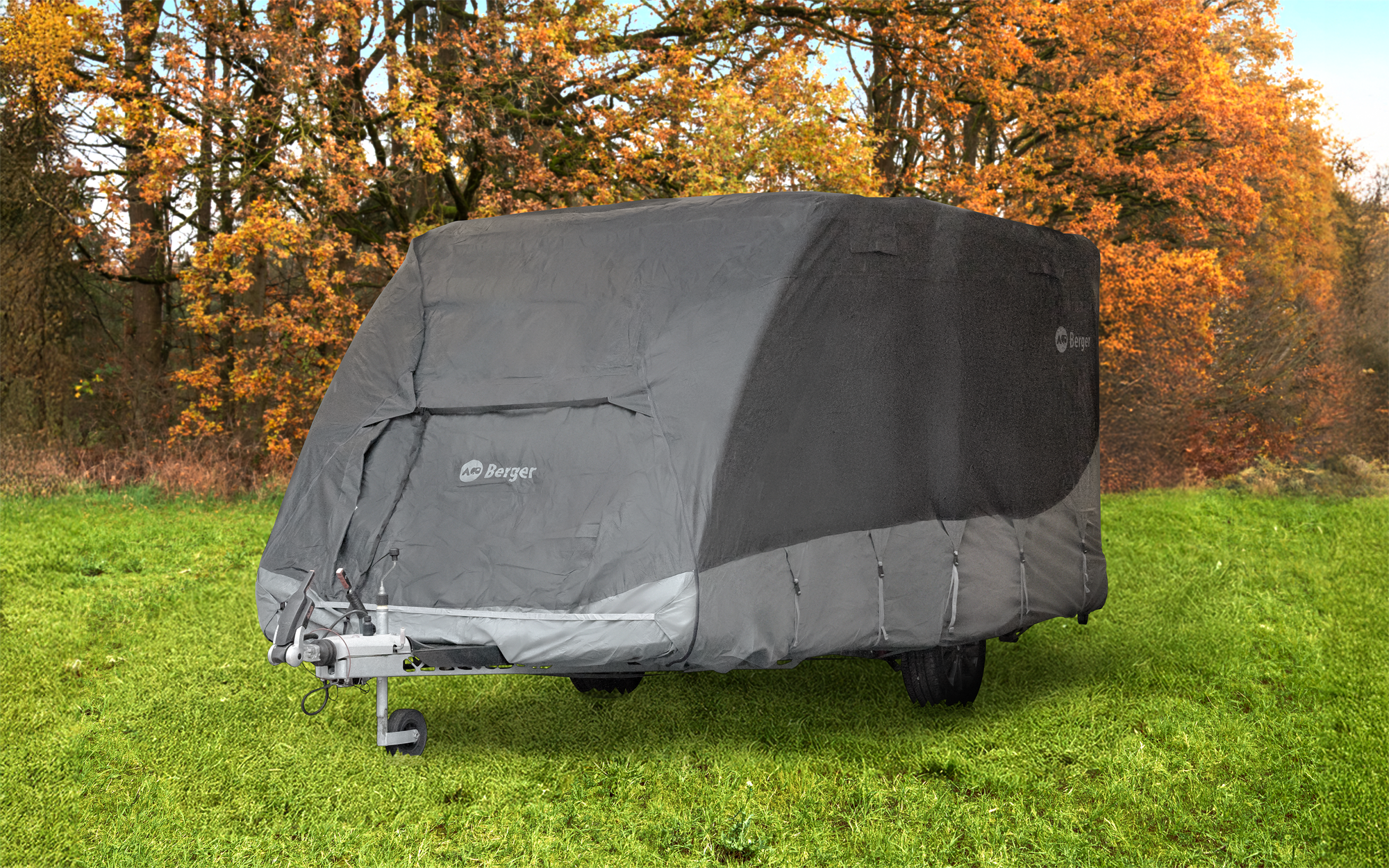 Beskyttelsestrekk for campingvogn StrongProtect Plus 400-450 cm forfra