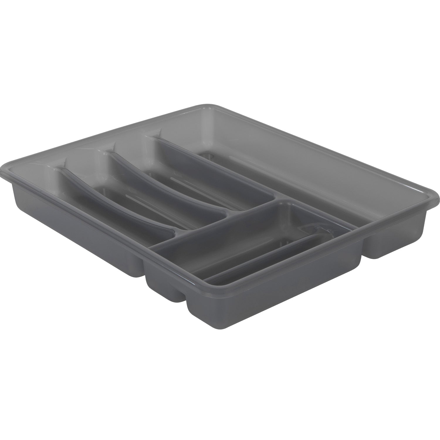 Bestikkboks 6 rom 39x32x6 cm antrasitt - Rotho sett forfra