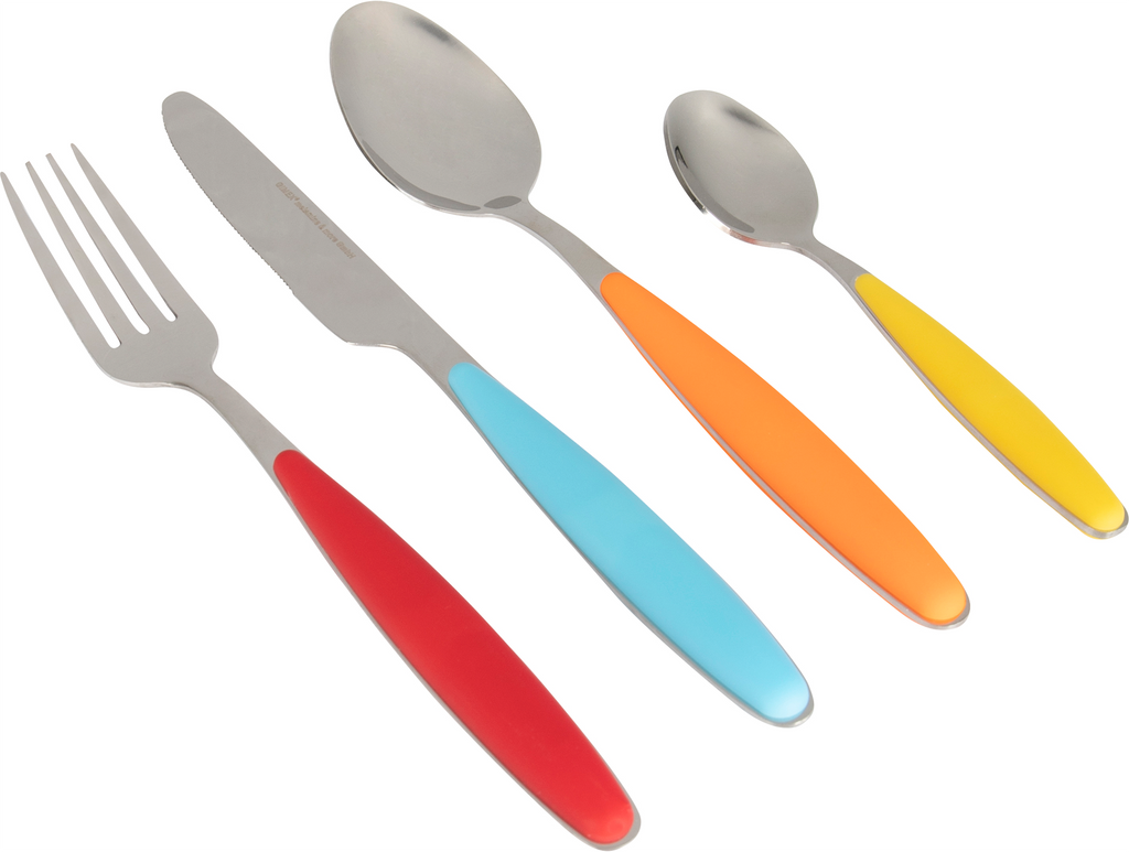 Bestikksett Rainbow 16 deler rustfritt stål soft-touch forfra