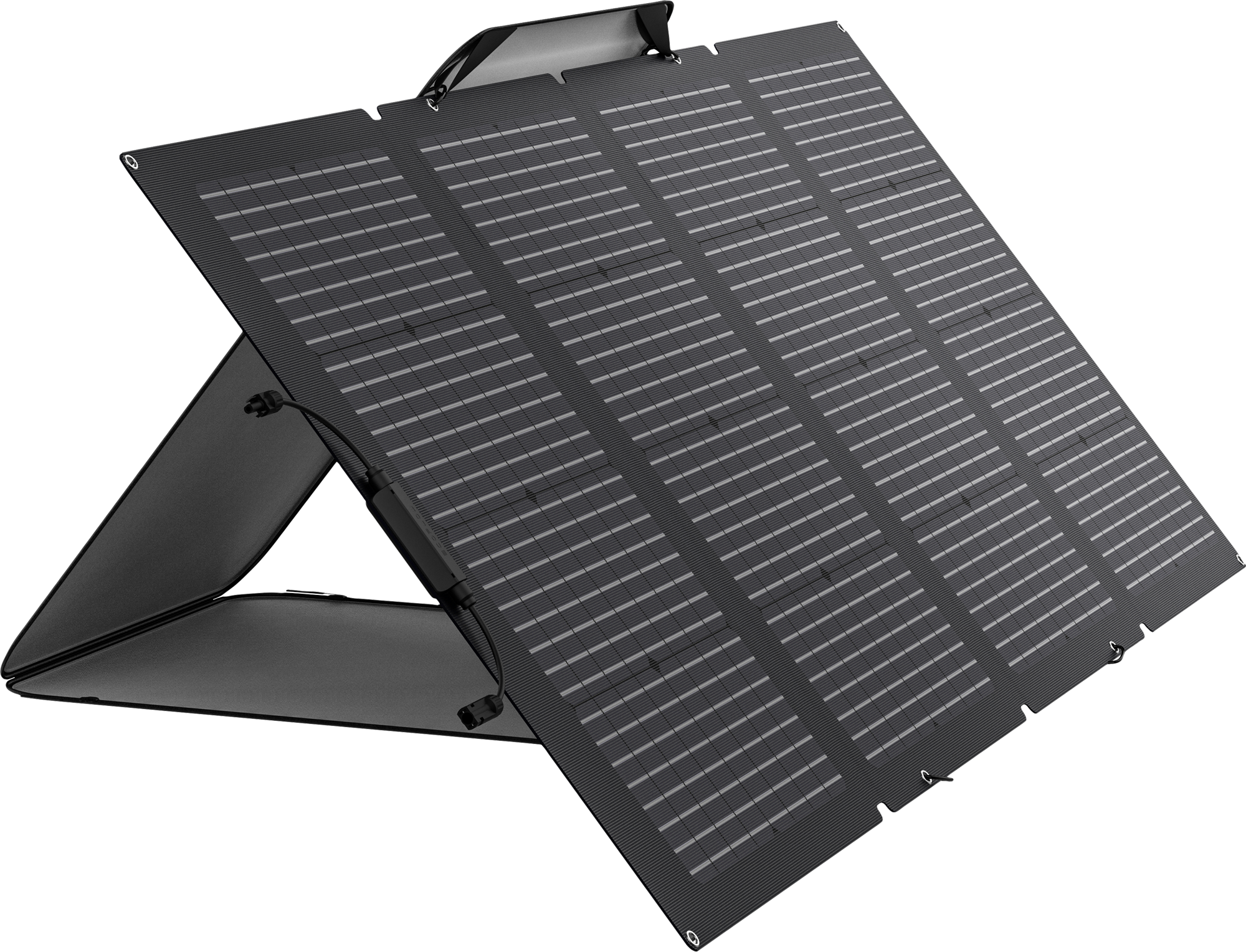 Bifasialt bærbart solcellepanel 220W monokrystallinsk EcoFlow forfra