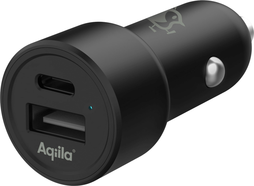 Forfra av Billader 32W med USB-C og USB-A hurtiglading - Aqiila Chargebird CC2