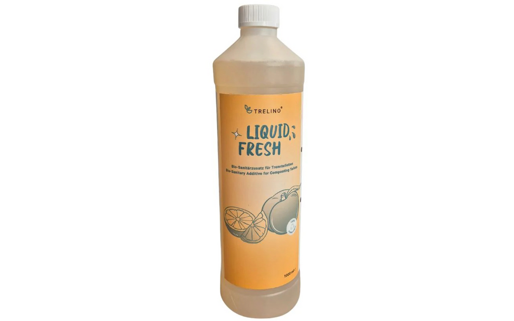 Bakside av Biologisk tilsetning for urinbeholder 1 liter sitrusduft - Trelino flaske