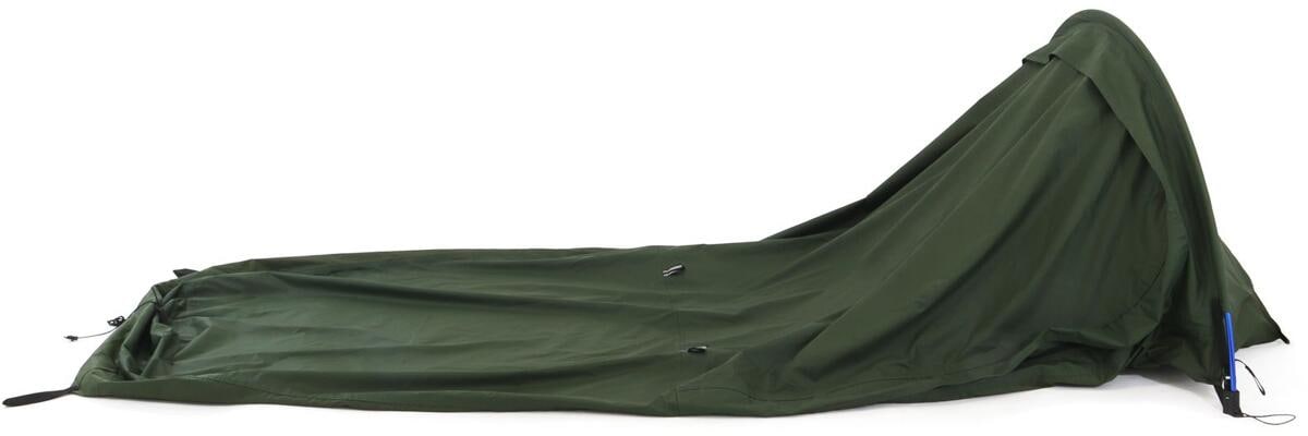 Bivakktelt 1-person, 900g, 220x95cm, oliv - Origin Outdoors montert i skog