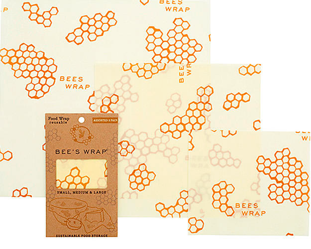 bivoksark 3-pakning små mellomstore og store beeswrap forfra