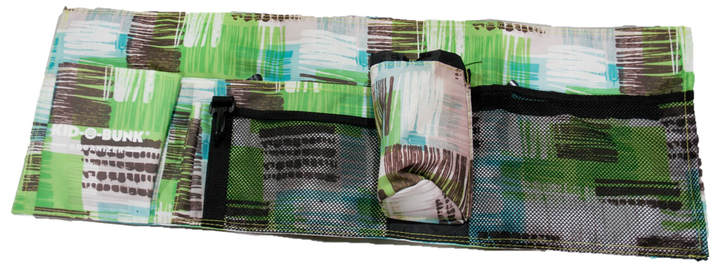 Blockpattern sidelomme organizer for Kid-O-Bed forfra