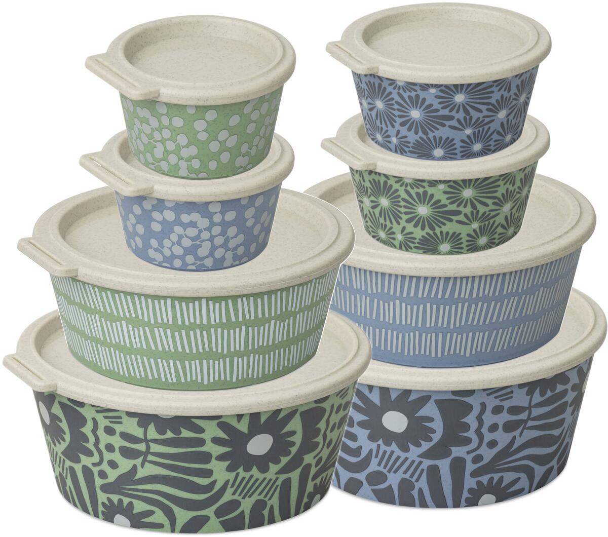 Blomster skål med lokk for camping og piknik 250ml-2,2l Koziol forfra