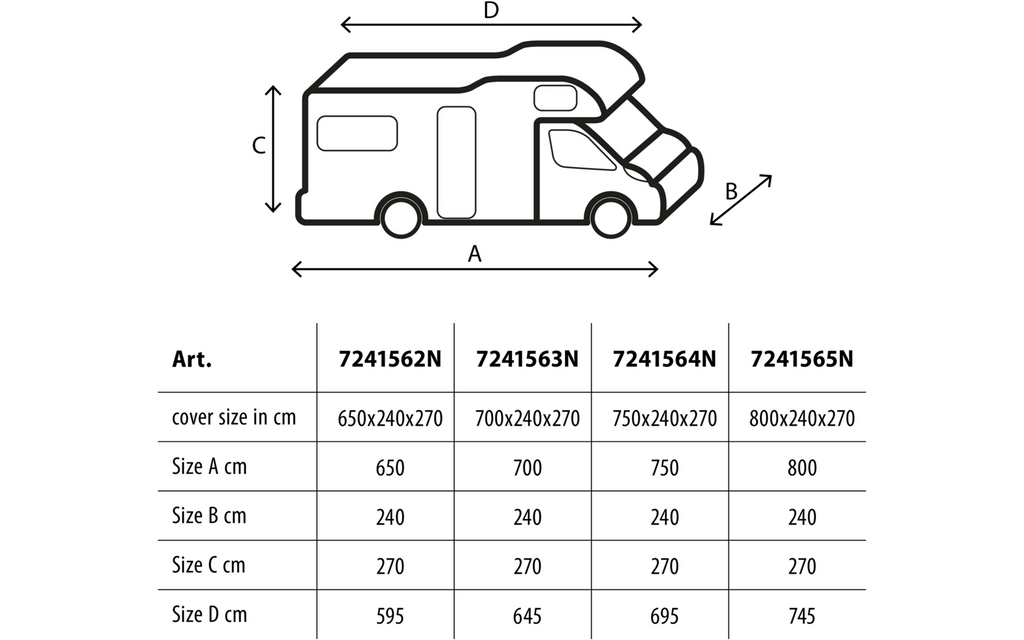 Bobilovertrekk Camper Cover Polycoat grå bakside