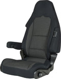 Bobilsete S10.1 førersiden 60 cm bredde polyester svart for bobil