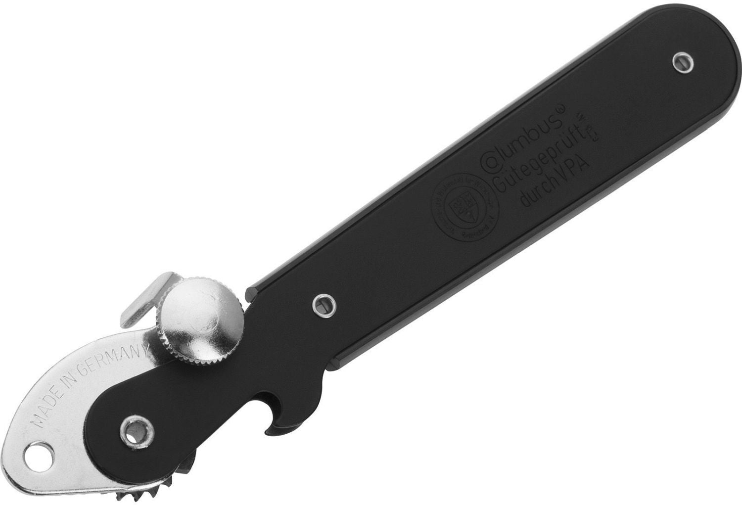 Boksåpner Columbus med spak og flaskeåpner 25 cm Westmark forfra