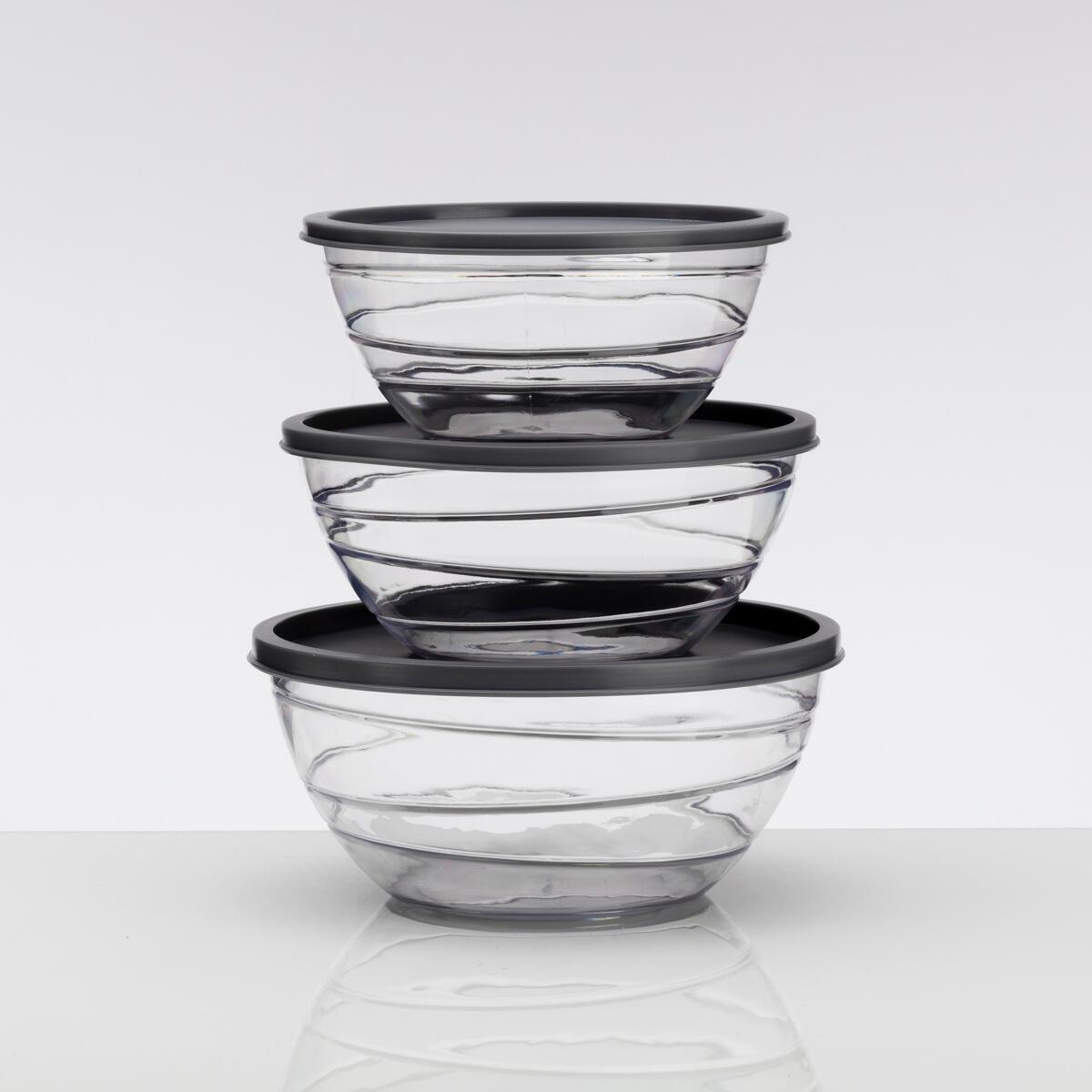 Bollesett 3-delt i plast, grå, 1000-1900 ml - Flamefield front