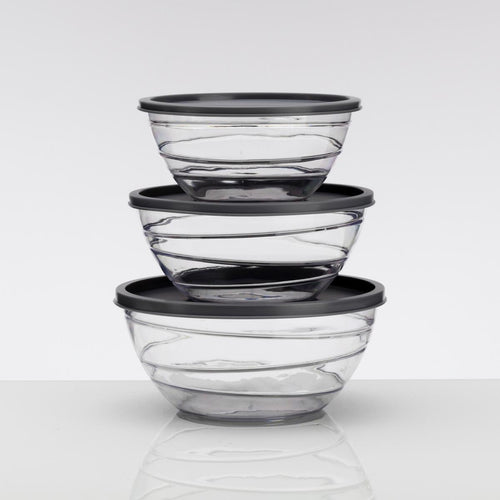 Bollesett 3-delt i plast, grå, 1000-1900 ml - Flamefield front