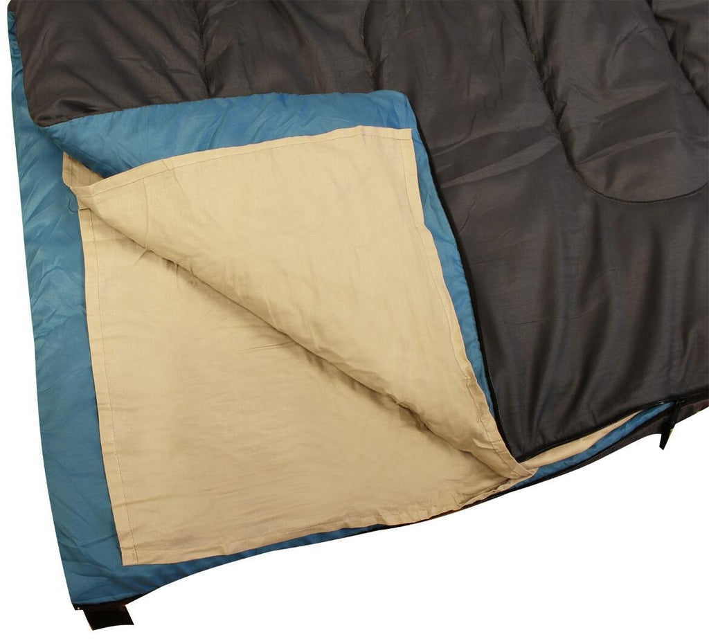 Bakside av Bomullslakenpose for rektangulær sovepose 220x90 cm, beige - Eurotrail