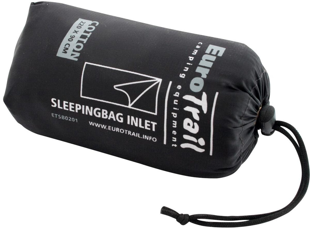 Nærbilde av materiale på Bomullslakenpose for rektangulær sovepose 220x90 cm, beige - Eurotrail