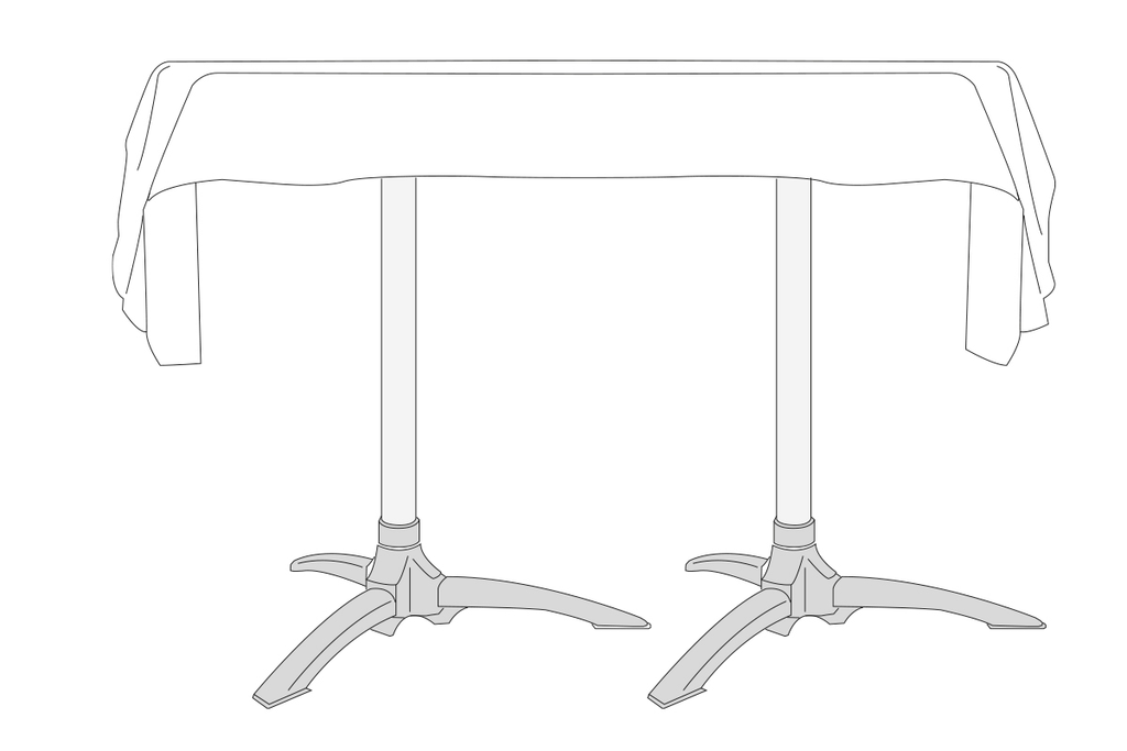 Bordben Tube Pro 70 cm aluminium forfra