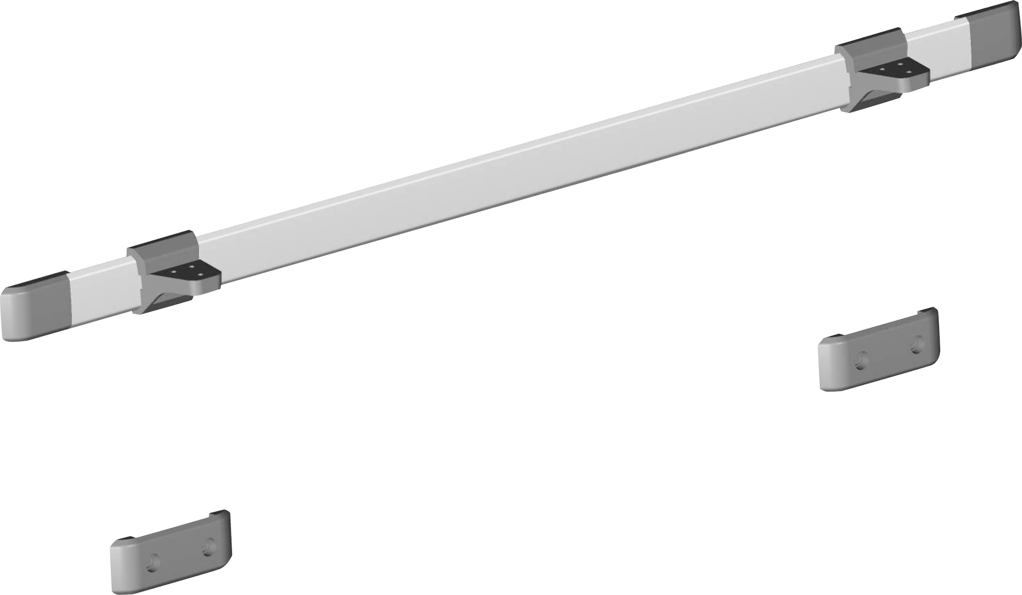 Bordglideskinne aluminium 950 mm svart - Knorz montert detalj