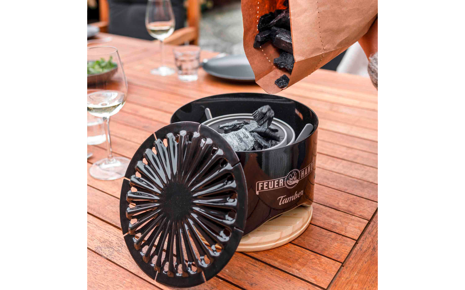 Detalj av Bordgrillkull 1 kg etterfyllingspakke for Tamber bordgrill
