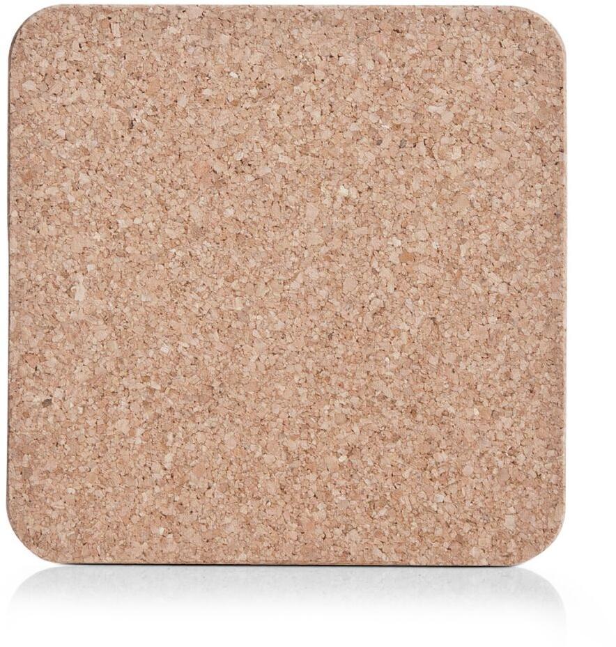 Bordskåner i kork 19,5 x 19,5 cm naturfarget fra Zeller sett forfra