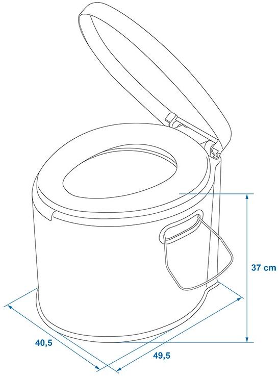 Bøttetoalett portabelt 7L med toalettpapirholder - Pro Plus nærbilde lokk