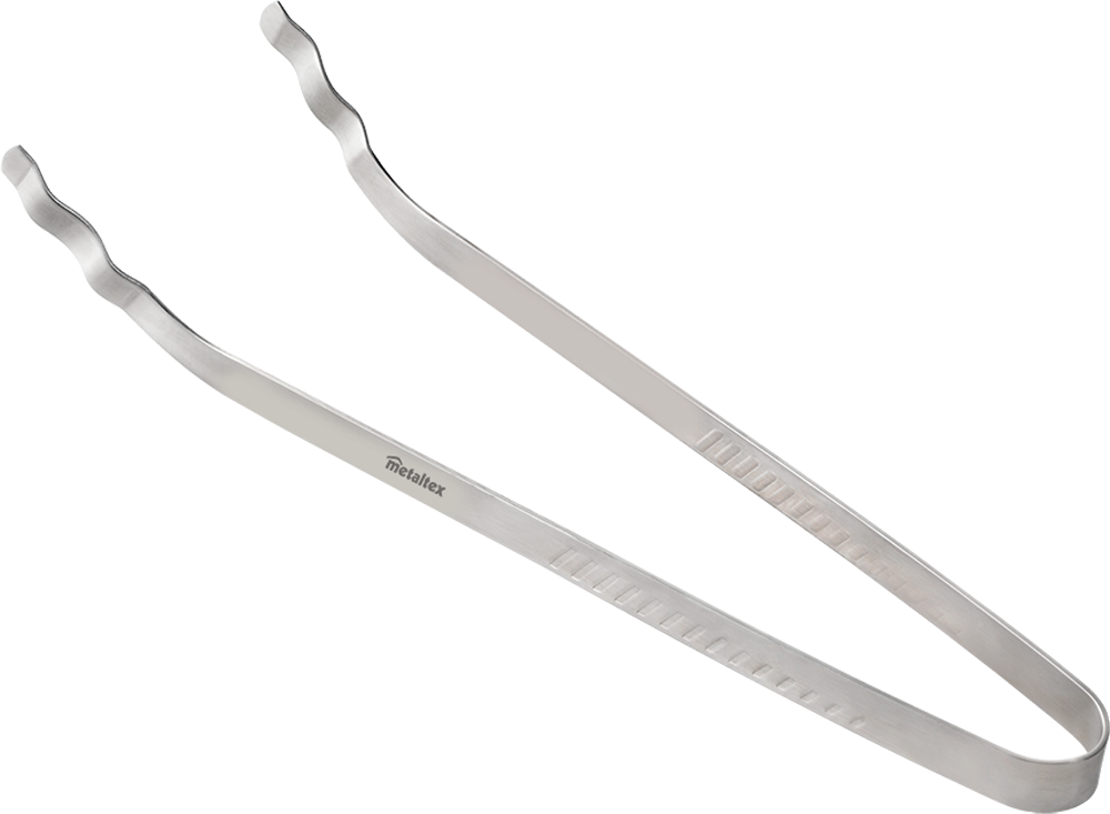 Bøyd grilltang rustfritt stål 35 cm - Metaltex for sikkert grilling