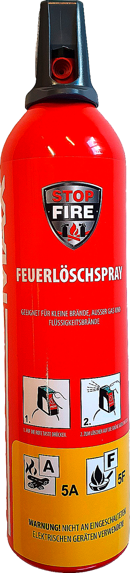 Brannslukkerspray 750 ml PFAS-fri og giftfri forfra