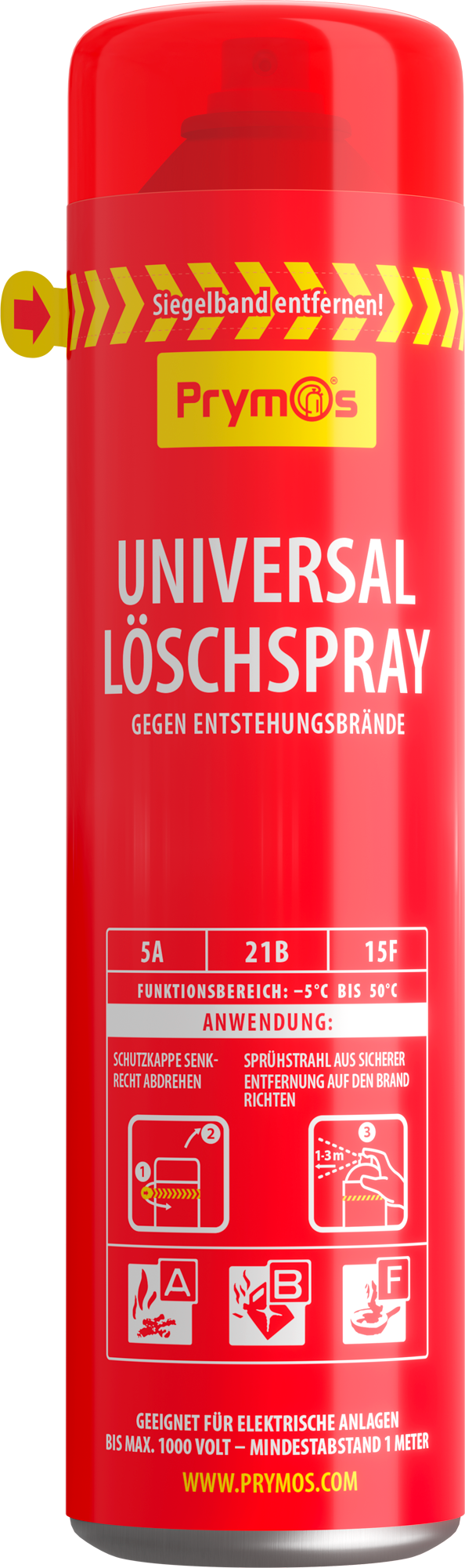 Brannslukkerspray Universal 625 ml for bobil og hjem - Prymos i bruk