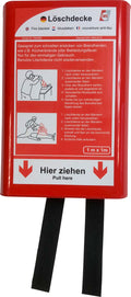 Brannslukningsteppe 100 x 100 cm med veggboks - IWH for rask brannslukking