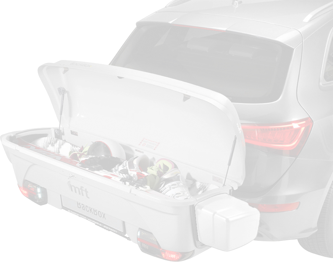Breddesett for BackBox hekboks 1,9 m hvit forfra